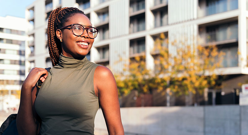 Woman with glasses